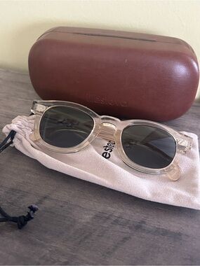 Illesteva Murdoch Champagne Clear Frame Sunglasses with Case